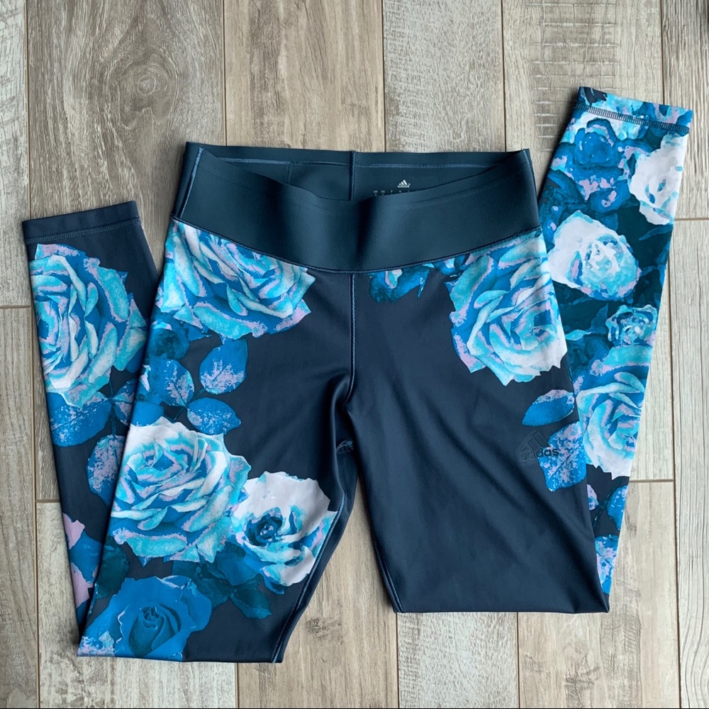 Adidas Climalite Blue Floral Leggings